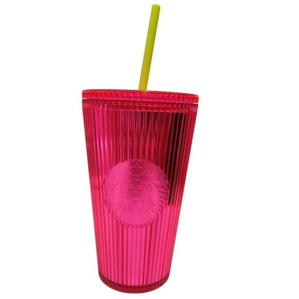 Starbucks 2023 Summer Iridescent Magenta Bling Cold Cup Tumbler Grande 16 OZ NWT